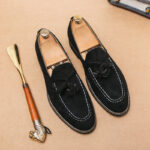 Vintage Suede Tassel Loafers | Slip-on No-lace Design, Contrast Stitch Detail, Wear-resistant Leather Outsole, Classic Formal & Casual Dress Shoes for Men - 图片 4
