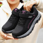 Elderly Comfort Walking Sneakers | Easy On-Off Velcro Closure, Breathable Mesh Upper, Anti-slip Deep Lug Outsole, Wide Toe Design for Senior Daily Outdoor Activities - 图片 4