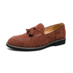 Vintage Suede Tassel Loafers | Slip-on No-lace Design, Contrast Stitch Detail, Wear-resistant Leather Outsole, Classic Formal & Casual Dress Shoes for Men - 图片 5