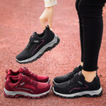 Elderly Comfort Walking Sneakers | Easy On-Off Velcro Closure, Breathable Mesh Upper, Anti-slip Deep Lug Outsole, Wide Toe Design for Senior Daily Outdoor Activities - 图片 5