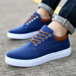 Men’s Khaki Heavy Canvas Casual Shoes | Breathable Woven Upper, Leather Padded Collar, Rear Pull Tab Design, Anti-slip Thick Rubber Sole for Daily Urban Walking - 图片 5