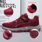 Elderly Comfort Walking Sneakers | Easy On-Off Velcro Closure, Breathable Mesh Upper, Anti-slip Deep Lug Outsole, Wide Toe Design for Senior Daily Outdoor Activities - 图片 6
