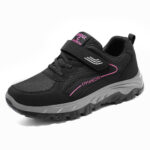 Elderly Comfort Walking Sneakers | Easy On-Off Velcro Closure, Breathable Mesh Upper, Anti-slip Deep Lug Outsole, Wide Toe Design for Senior Daily Outdoor Activities - 图片 7