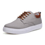 Men’s Khaki Heavy Canvas Casual Shoes | Breathable Woven Upper, Leather Padded Collar, Rear Pull Tab Design, Anti-slip Thick Rubber Sole for Daily Urban Walking - 图片 7